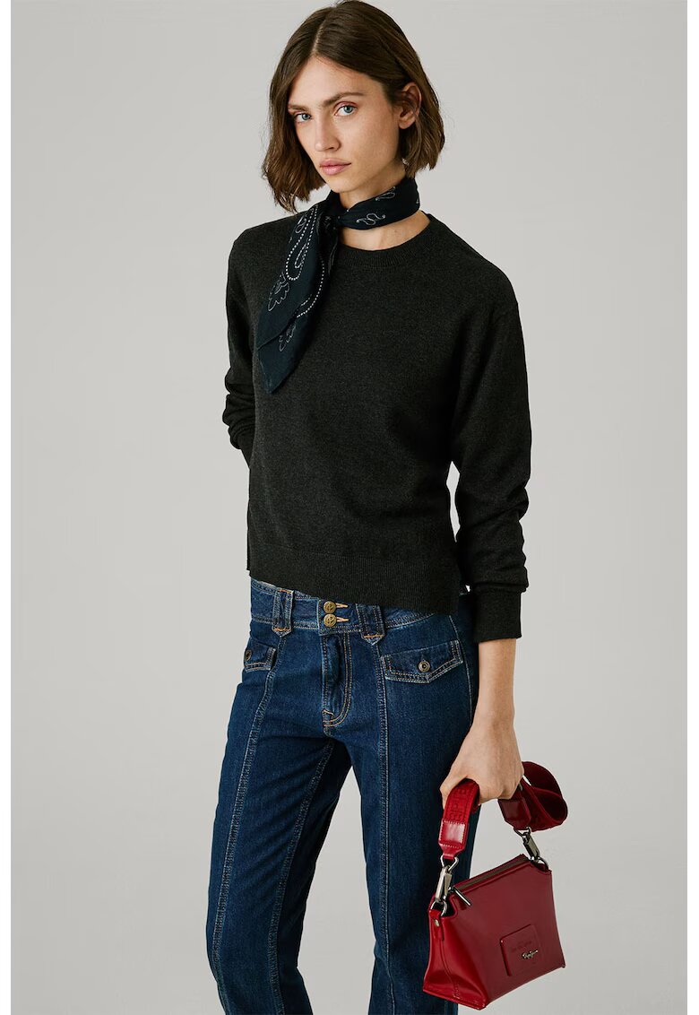 Pepe Jeans London Pulover cu slituri laterale - Negru melange