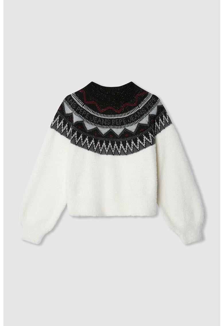 Pepe Jeans London Pulover din amestec de bumbac - Negru/Rosu inchis/Alb murdar