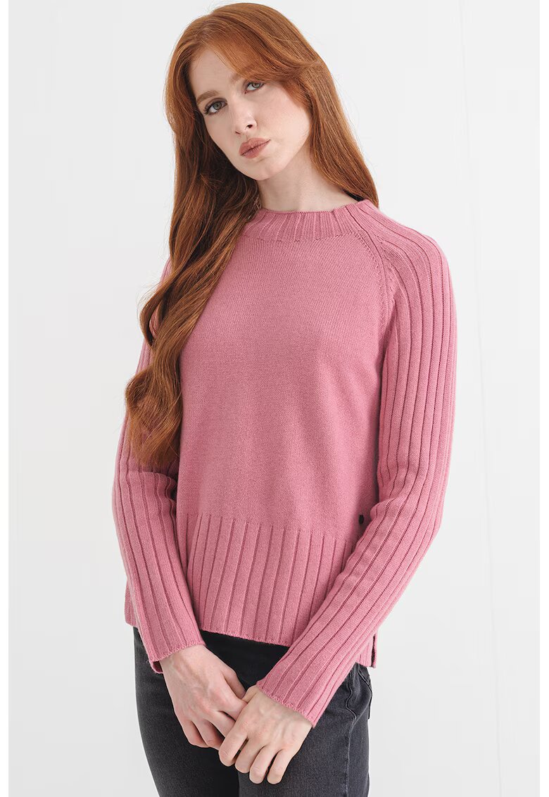 Pepe Jeans London Pulover tricotat uni - Roz prafuit