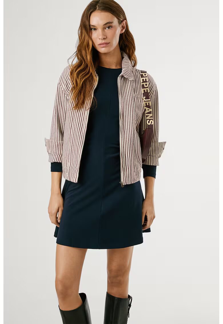 Pepe Jeans London Rochie evazata cu model uni - Bleumarin