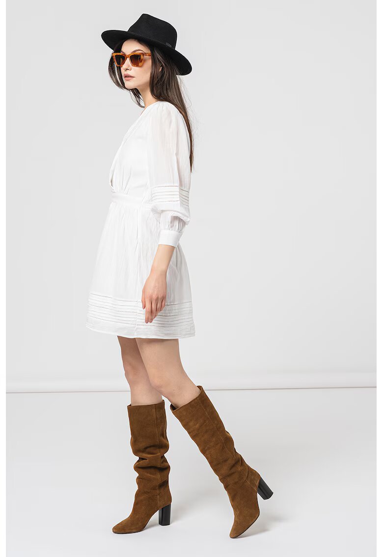 Pepe Jeans London Rochie mini cu decolteu in V Susi - Alb murdar