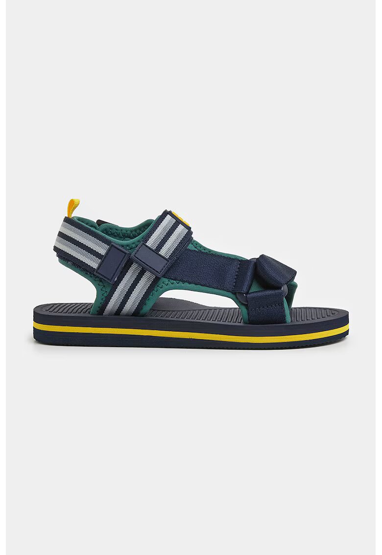 Pepe Jeans London Sandale de material textil cu velcro - Verde/Galben/Bleumarin