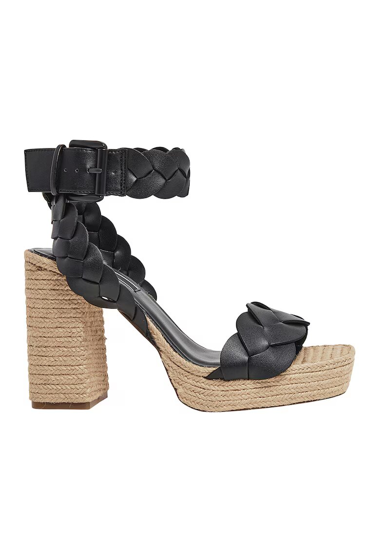 Pepe Jeans London Sandale de piele ecologica cu toc masiv - Negru