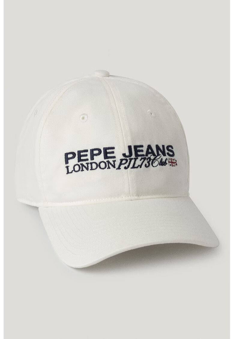 Pepe Jeans London Sapca baseball cu logo brodat - Alb fildes/Albastru ultramarin