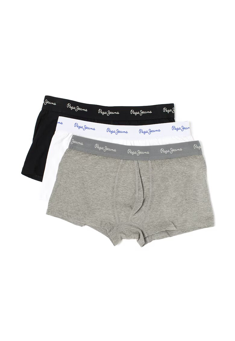 Pepe Jeans London Set de boxeri Isaac - 3 perechi - Alb/Negru/Gri melange