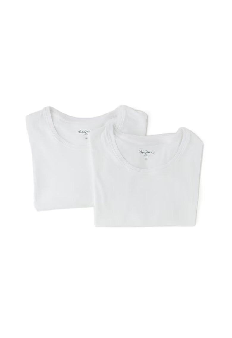 Pepe Jeans London Set de tricouri de casa - cu decolteu la baza gatului Rocco Lounge - 2 piese - Alb