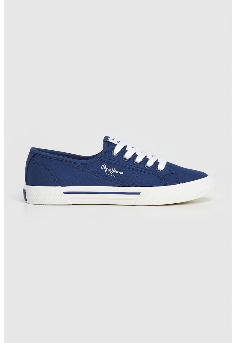 Pepe Jeans London Tenisi cu varf rotund - Albastru inchis/Alb optic