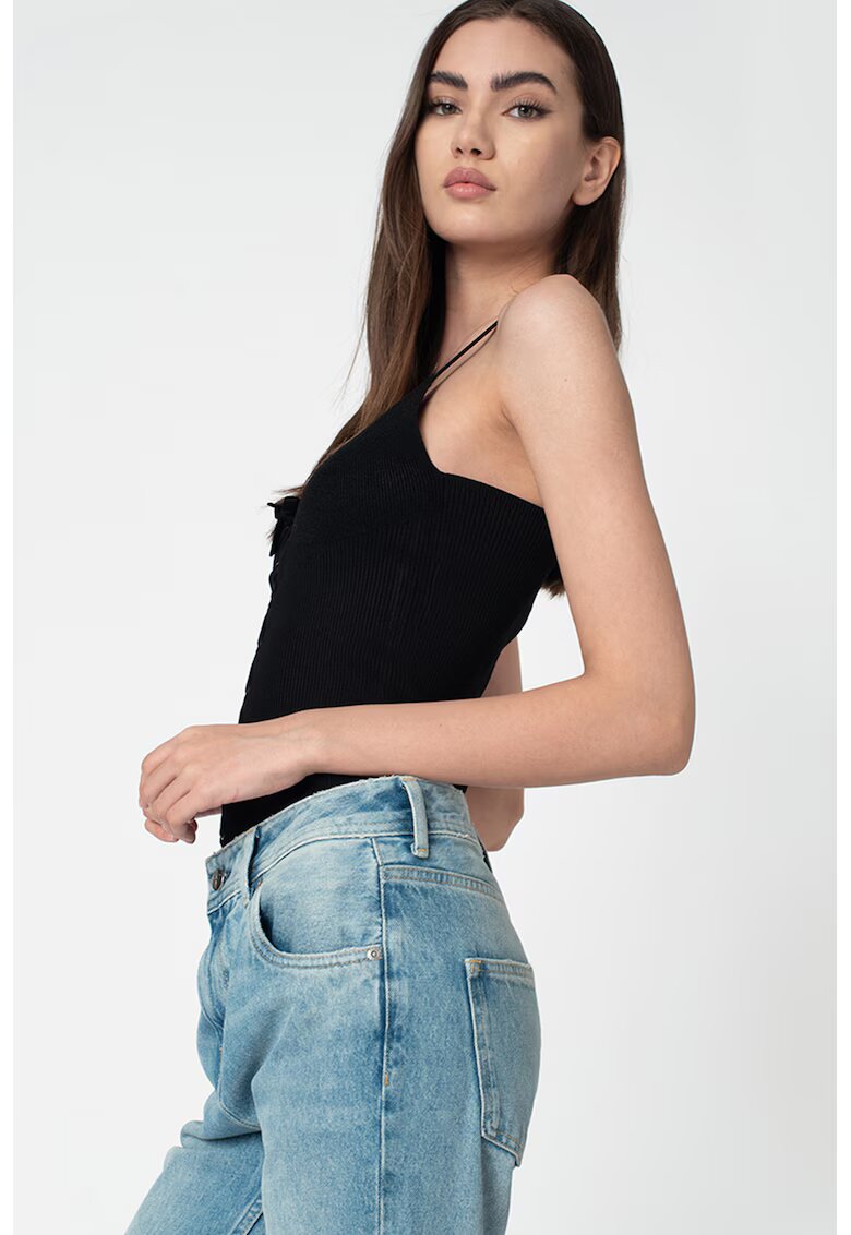 Pepe Jeans London Top cu striatii si snururi Donna - Negru