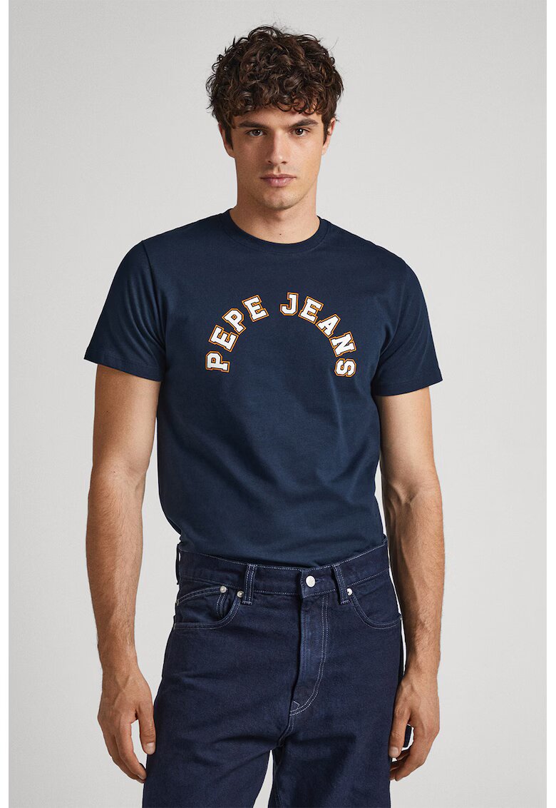 Pepe Jeans London Tricou cu imprimeu logo - Bleumarin