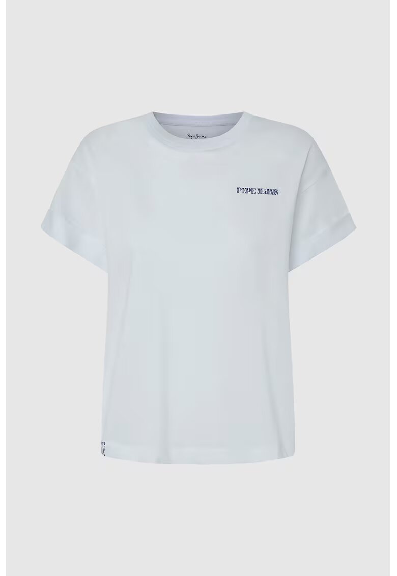 Pepe Jeans London Tricou cu imprimeu text - Lila/Albastru glaciar/Bleumarin