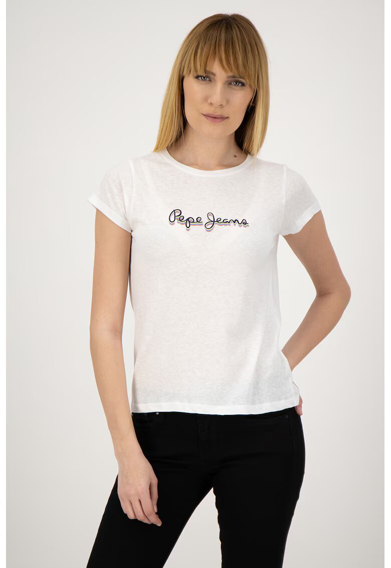 Pepe Jeans London Tricou din amestec de in Daisy - Alb