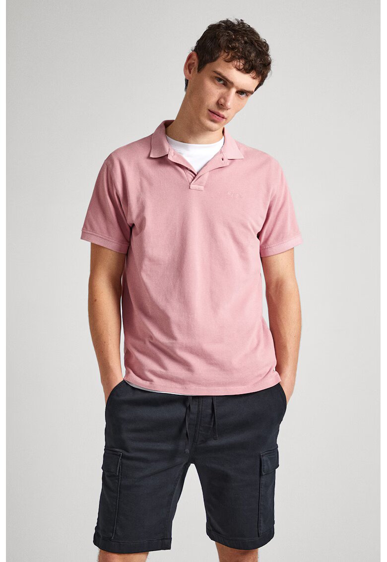 Pepe Jeans London Tricou polo din bumbac pique - Roz