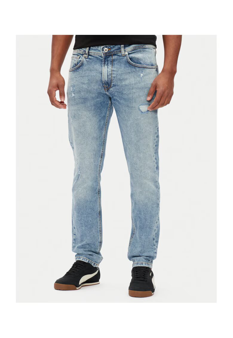 Pepe Jeans Pantaloni barbati PM207390RI7 - Bumbac/Elastan - Albastru - Albastru