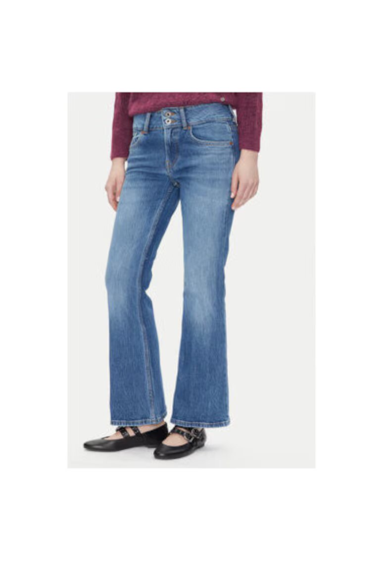 Pepe Jeans Pantaloni dama PL204877IB5 - Bumbac/Elastan - Albastru - Albastru