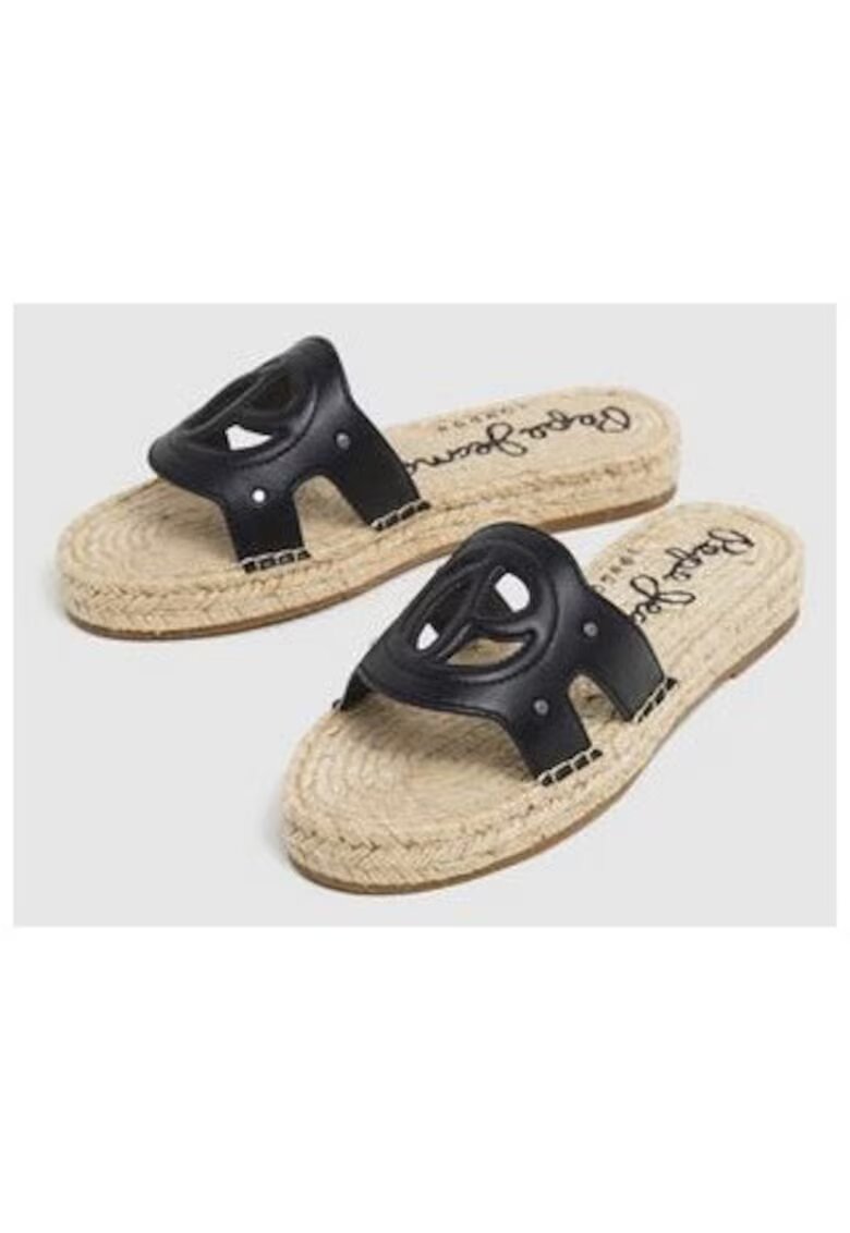 Pepe Jeans Papuci din piele cu decupaje -