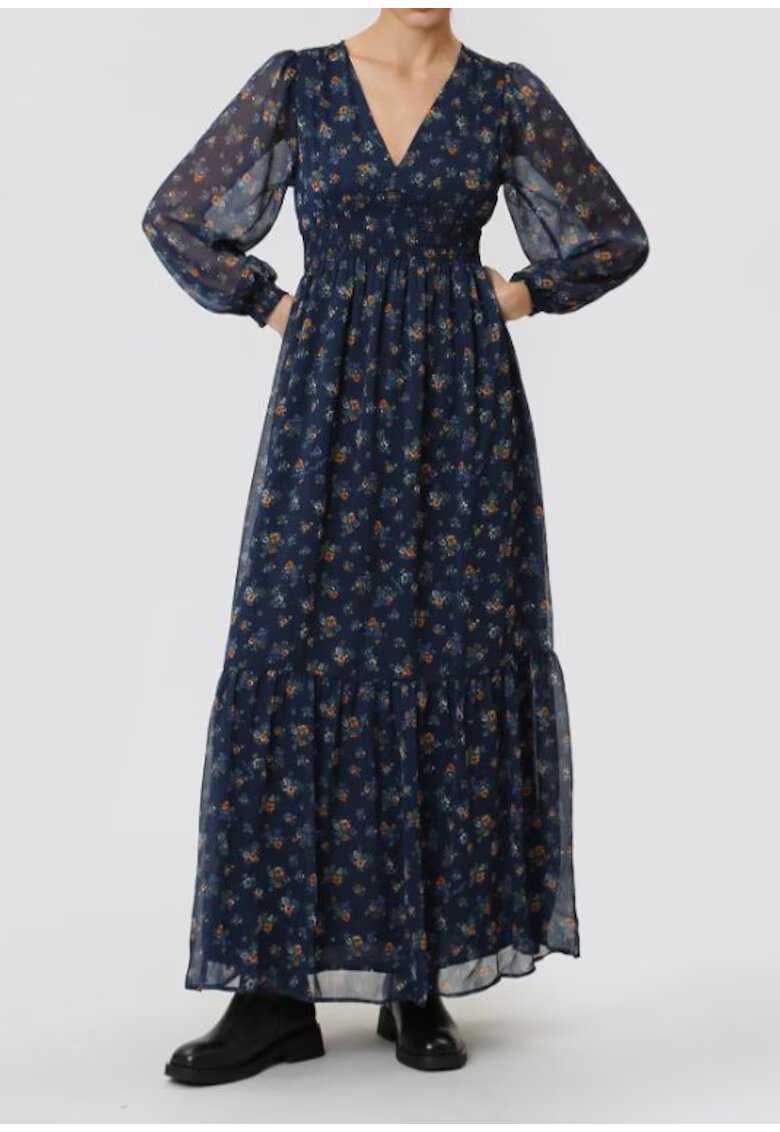 Pepe Jeans Rochie cu decolteu in V si print floral -