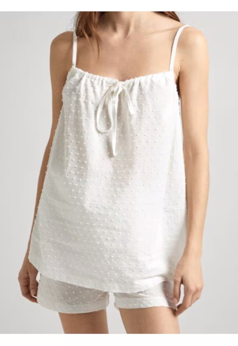 Pepe Jeans Top din bumbac cu decolteu patrat