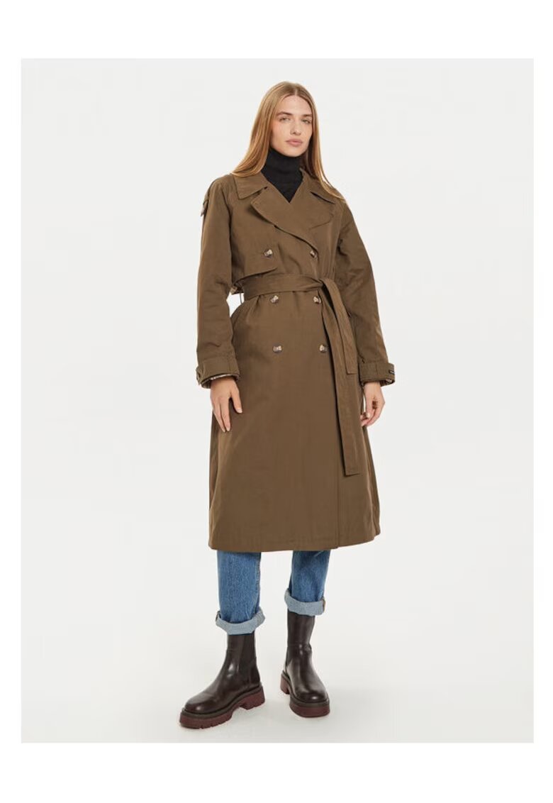 Pepe Jeans Trench Bianca PL402446 Verde Regular Fit - Poliester