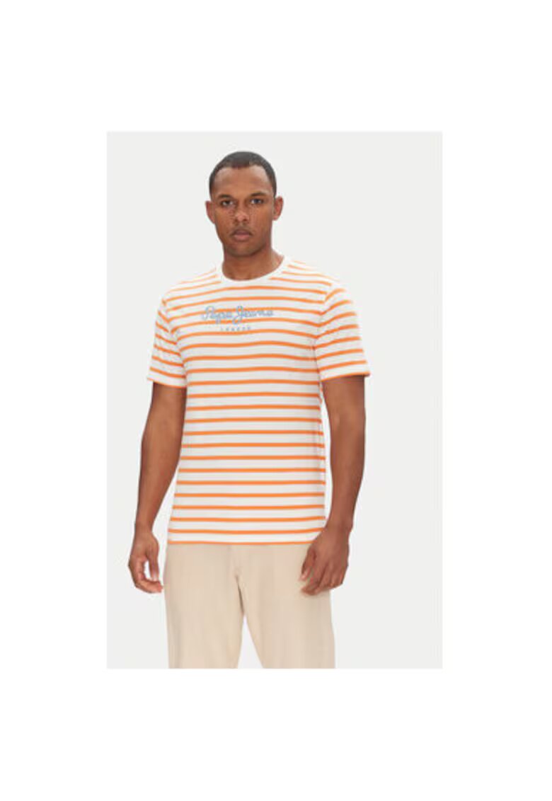 Pepe Jeans Tricou barbati PM509407 - Bumbac - Alb - Alb