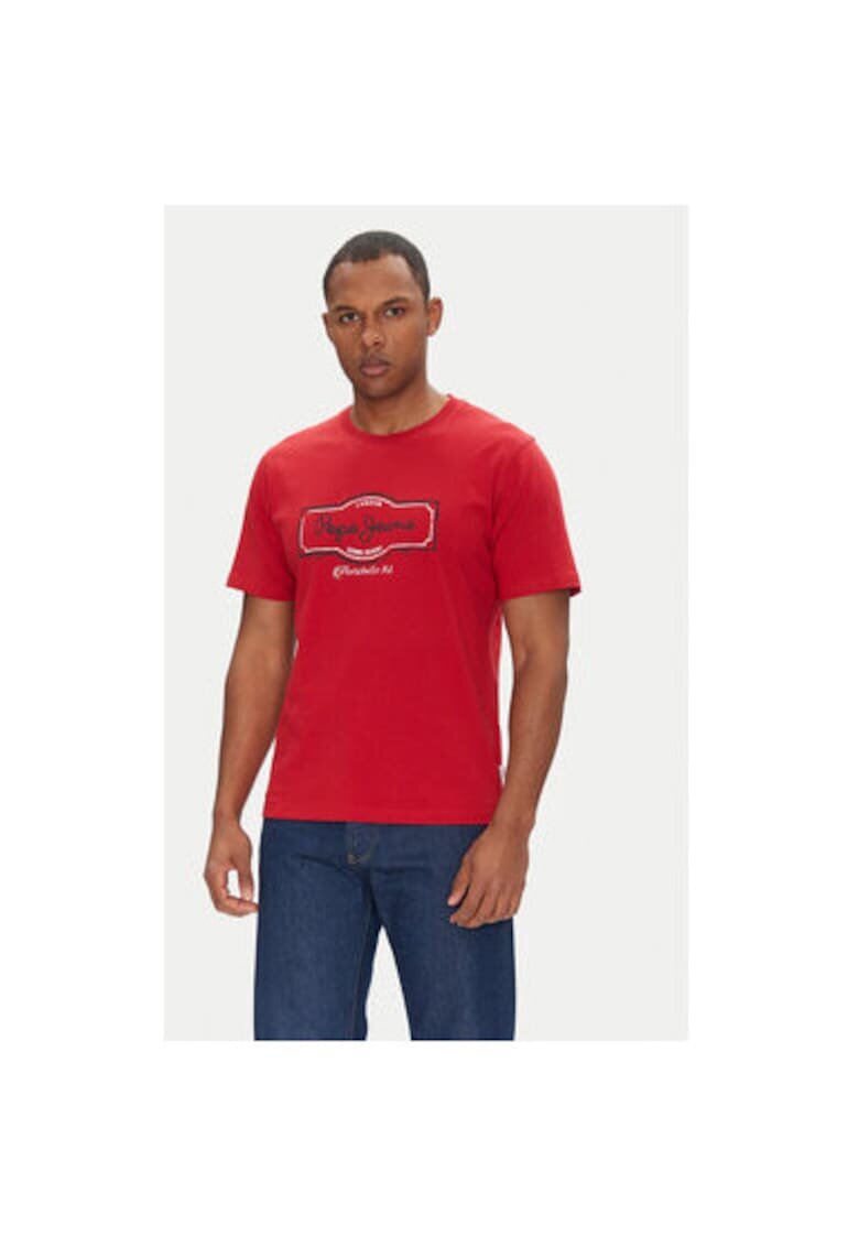 Pepe Jeans Tricou barbati PM509786 - Bumbac - Rosu - Rosu