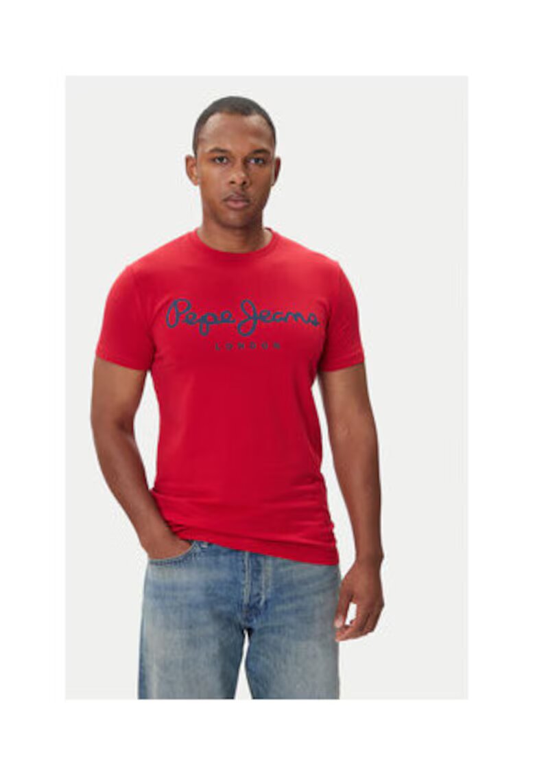 Pepe Jeans Tricou barbati - rosu - 95% bumbac - 5% elastan