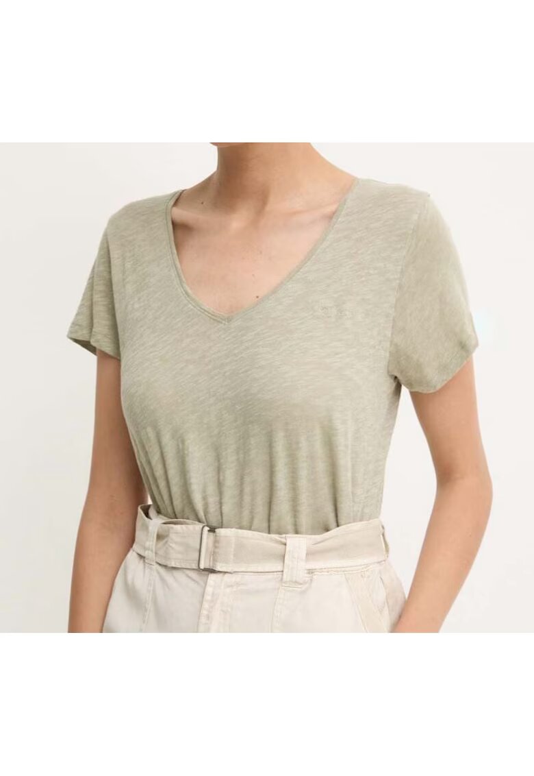 Pepe Jeans Tricou cu decolteu un V PL505884 702