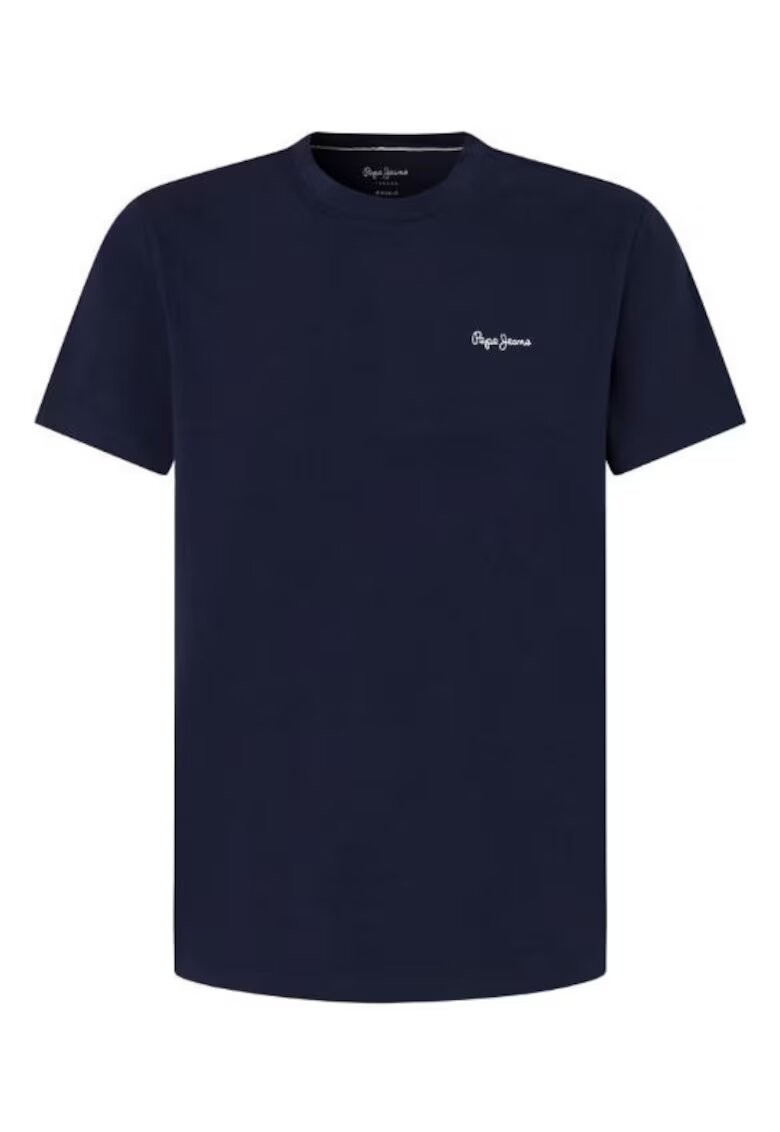 Pepe Jeans Tricou din bumbac cu detaliu logo discret - Bleumarin