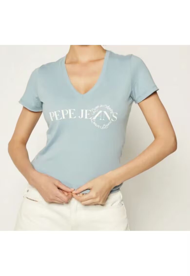 Pepe Jeans Tricou slim fit Agnes PL504532 546 -