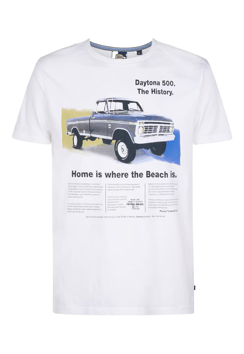 Petrol Industries Tricou barbati - alb - bumbac