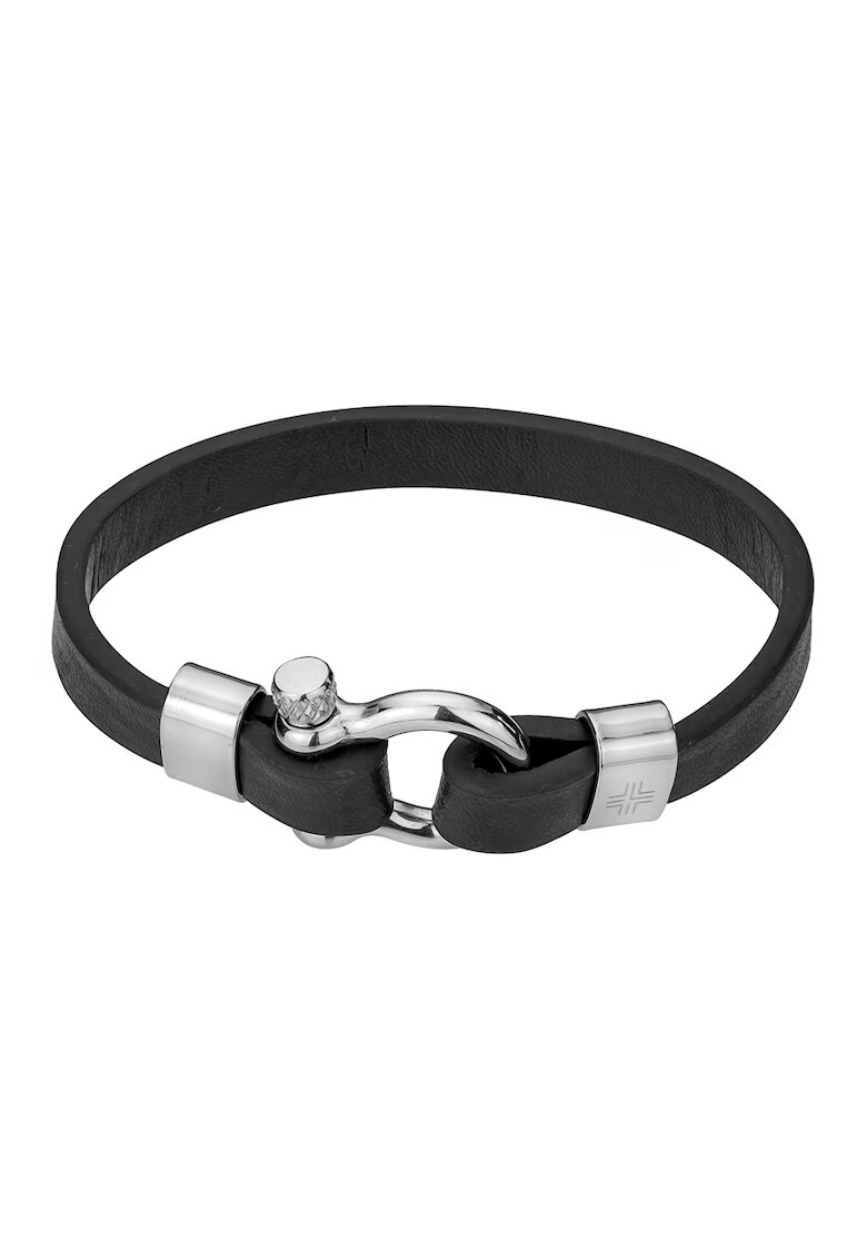 Philipp Blanc Bratara de piele - Argintiu - Negru/Argintiu