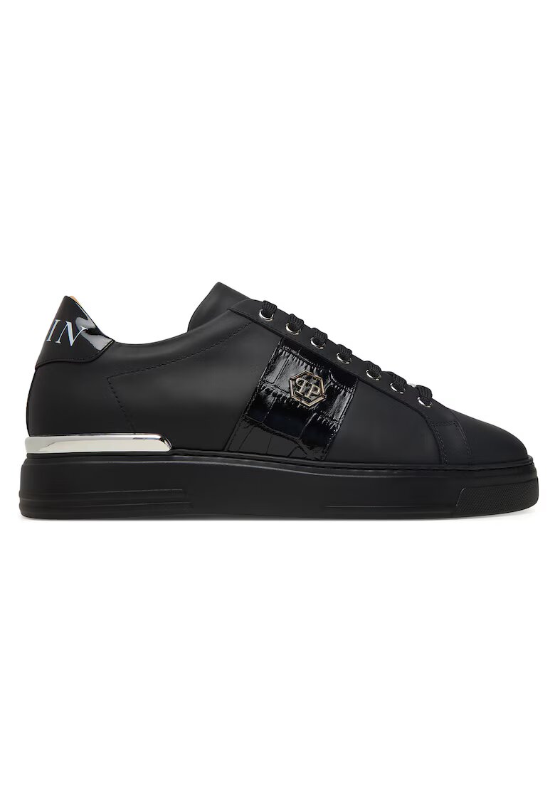 Philipp Plein Tenisi de barbati piele naturala - Negru