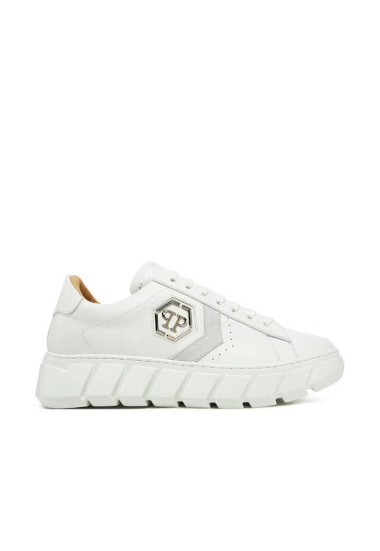 Philipp Plein Tenisi unisex piele naturala - alb