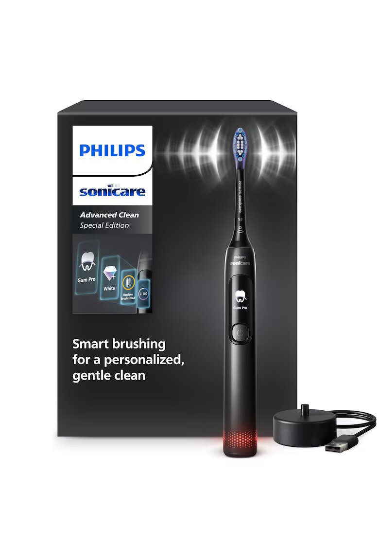 Philips Sonicare Periuta de dinti electrica HX3792/11 - cu display - 5 moduri de periere - senzor de presiune vizual - o intensitate - contine: un capat de periere G3 Gum Care - un incarcator - Mov metalizat