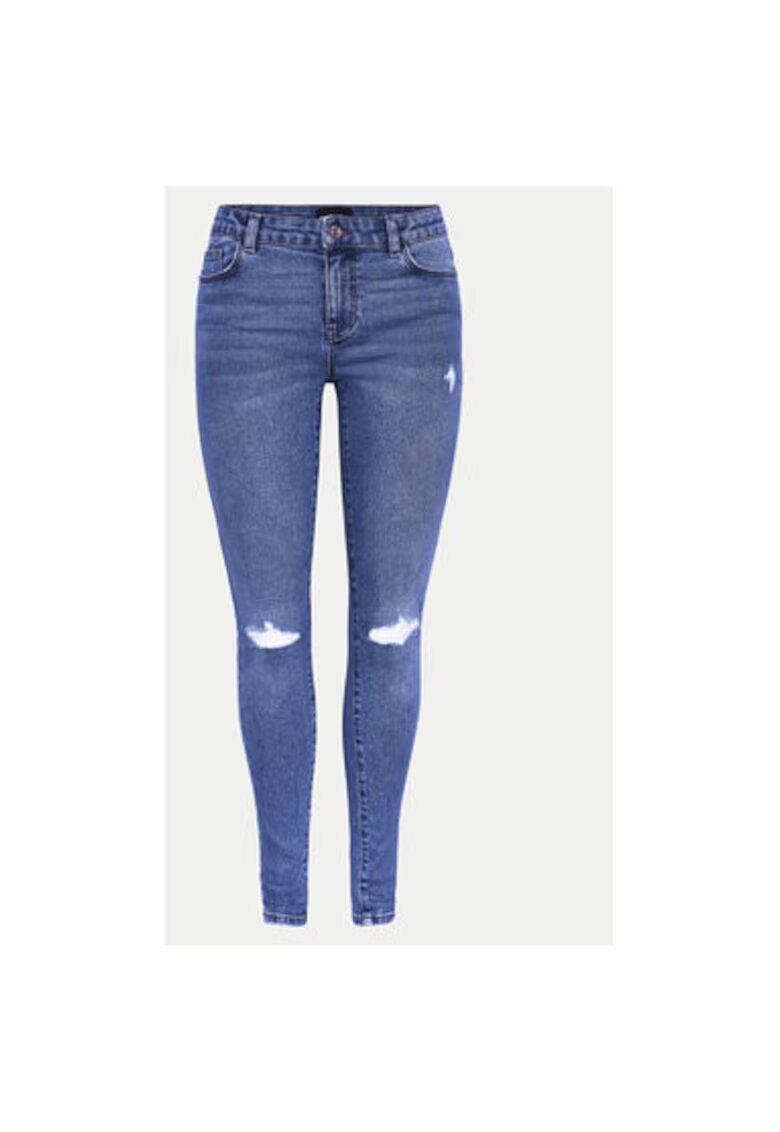Pieces Blugi dama - 304519680 - Bumbac/Poliester - Albastru - Albastru