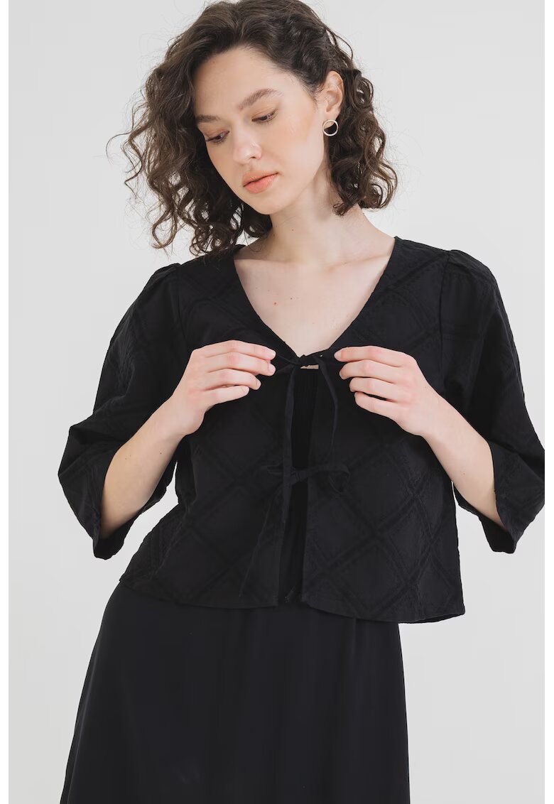 Pieces Bluza de bumbac organic Francis - Negru