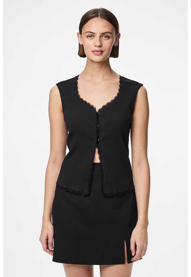 Pieces Bluza din amestec de bumbac organic si nasturi