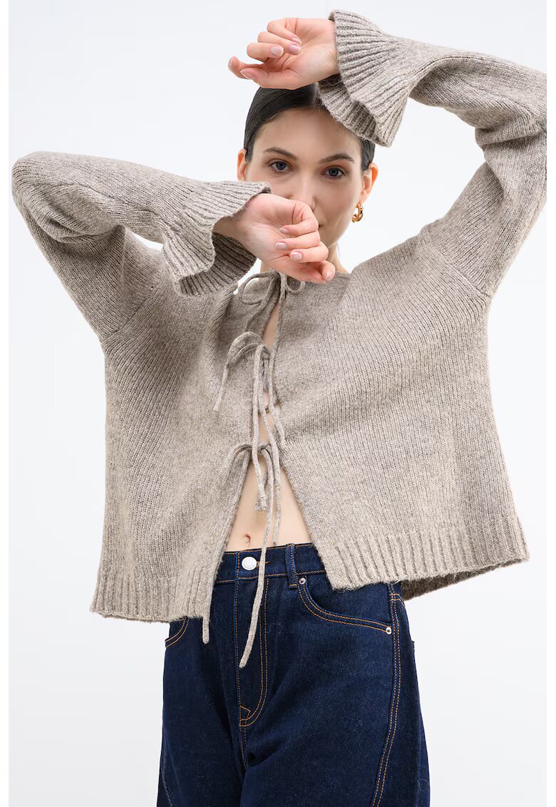 Pieces Cardigan cu maneci cazute Jimma - Bej