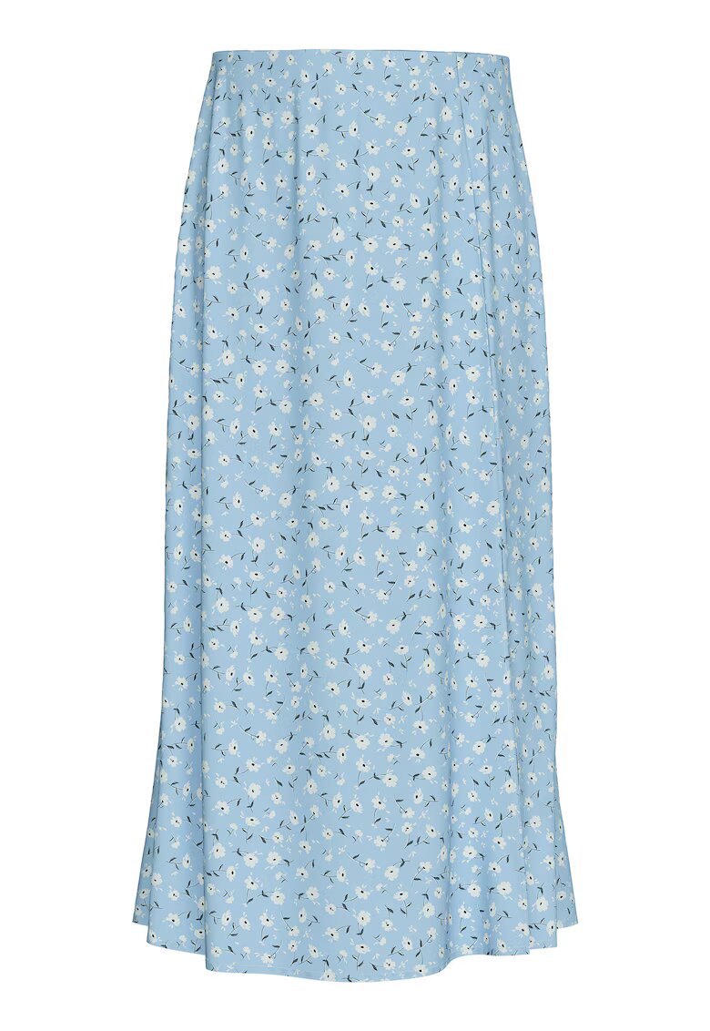 Pieces Fusta dama CASHMERE BLUE FLOWER - 100% viscoza