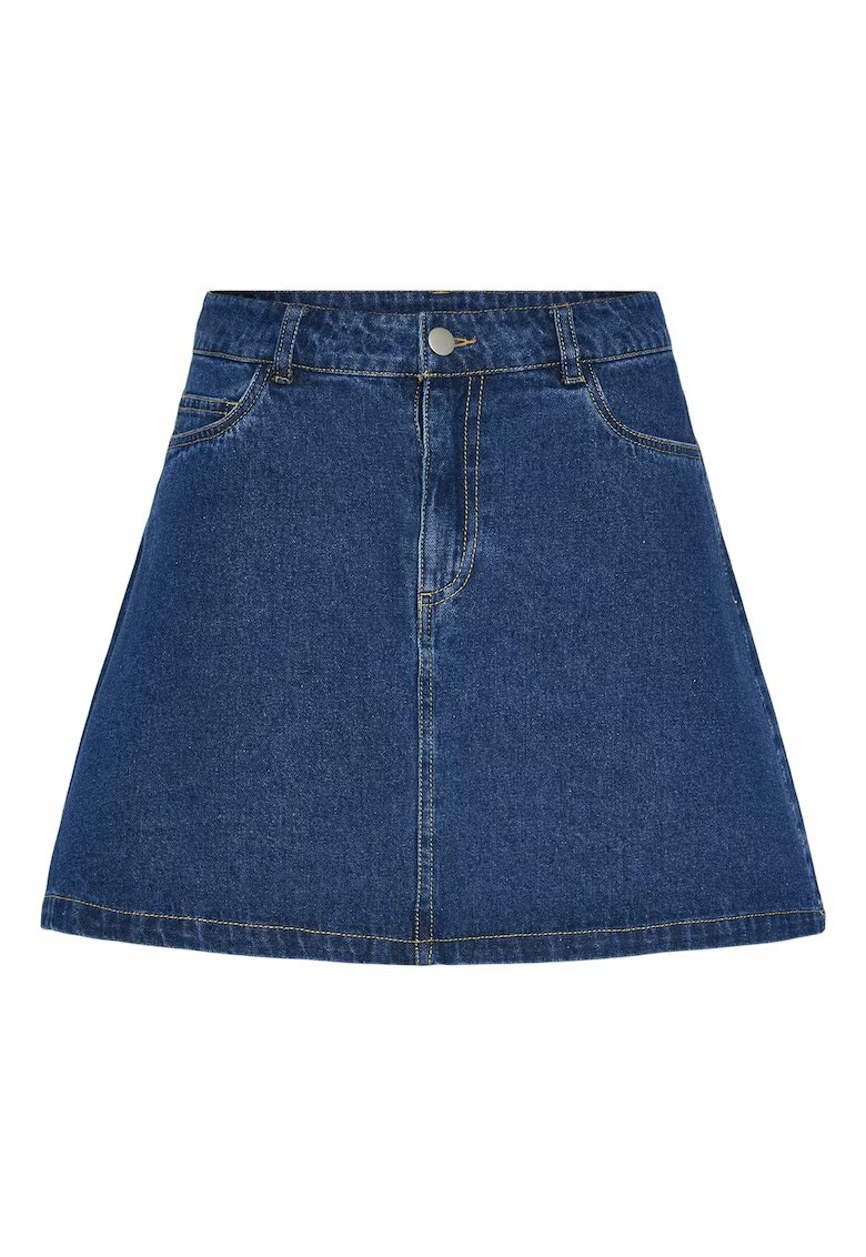 Pieces Fusta denim albastru - bumbac - viscoza - poliester