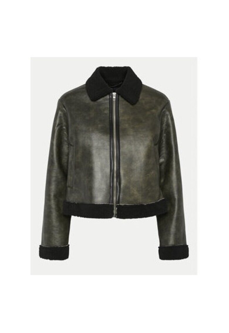 Pieces Geaca dama - 304685293 - Piele ecologica - Maro - Maro