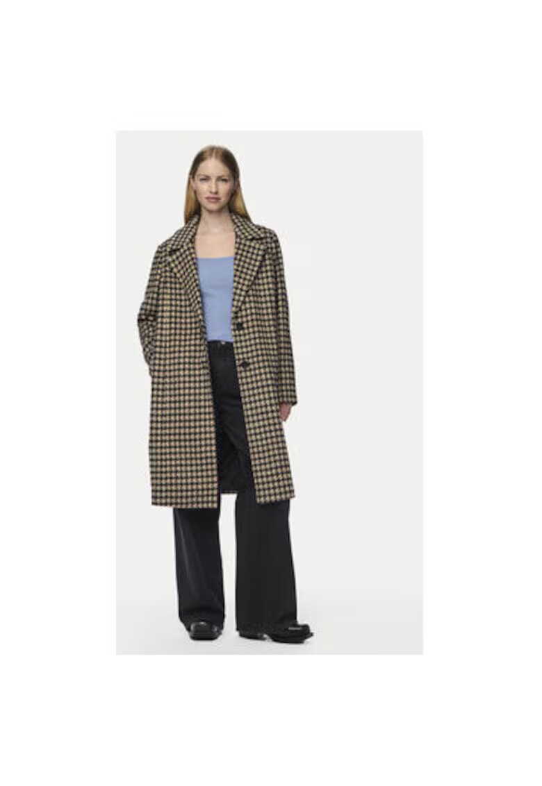 Pieces Palton dama - 304518034 - Poliester - Maro - Maro