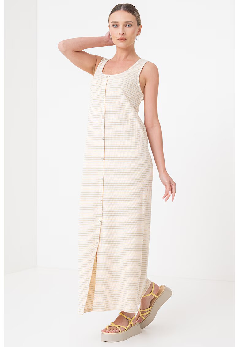 Pieces Rochie maxi cu decolteu patrat - Alb fildes