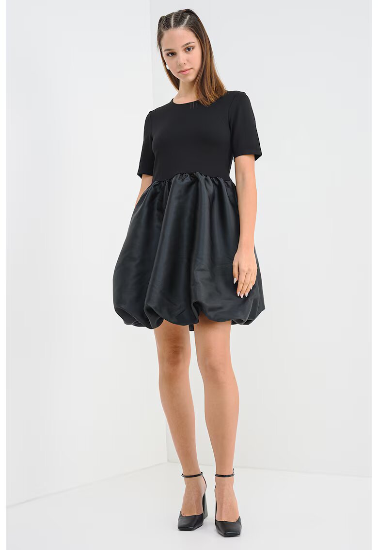 Pieces Rochie scurta cu aspect 2in1 si maneci scurte - Negru