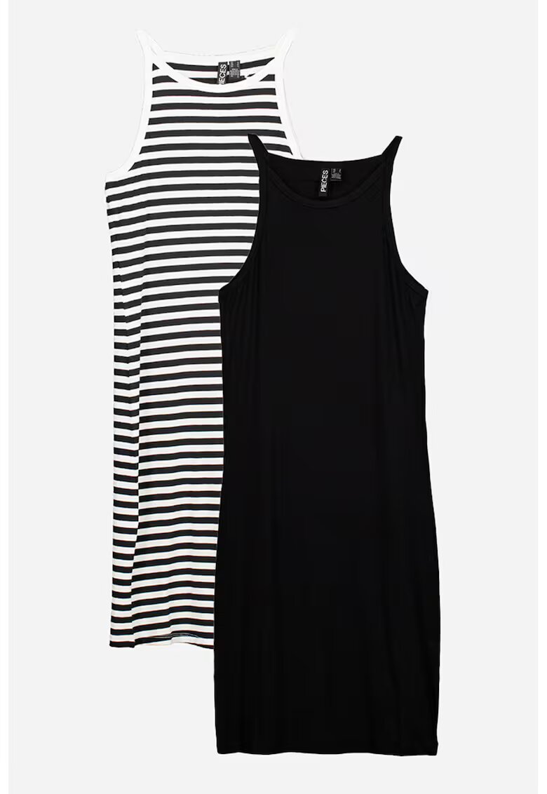 Pieces Set de rochii scurte cambrate - 2 piese - Negru