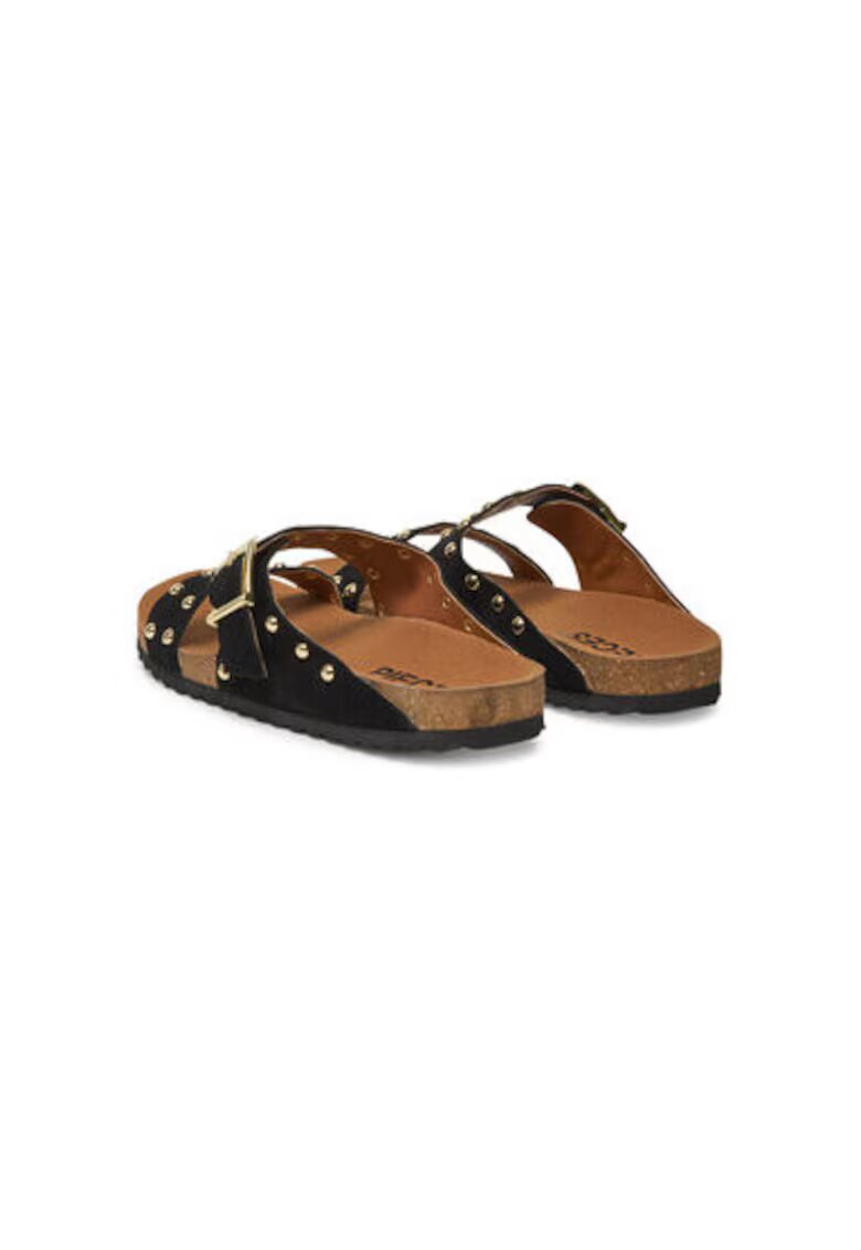 Pieces Slapi dama - 17156836 - Piele naturala - Negru