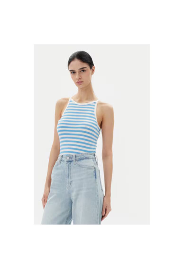 Pieces Top dama 17155477 - Viscoza - Albastru - Albastru