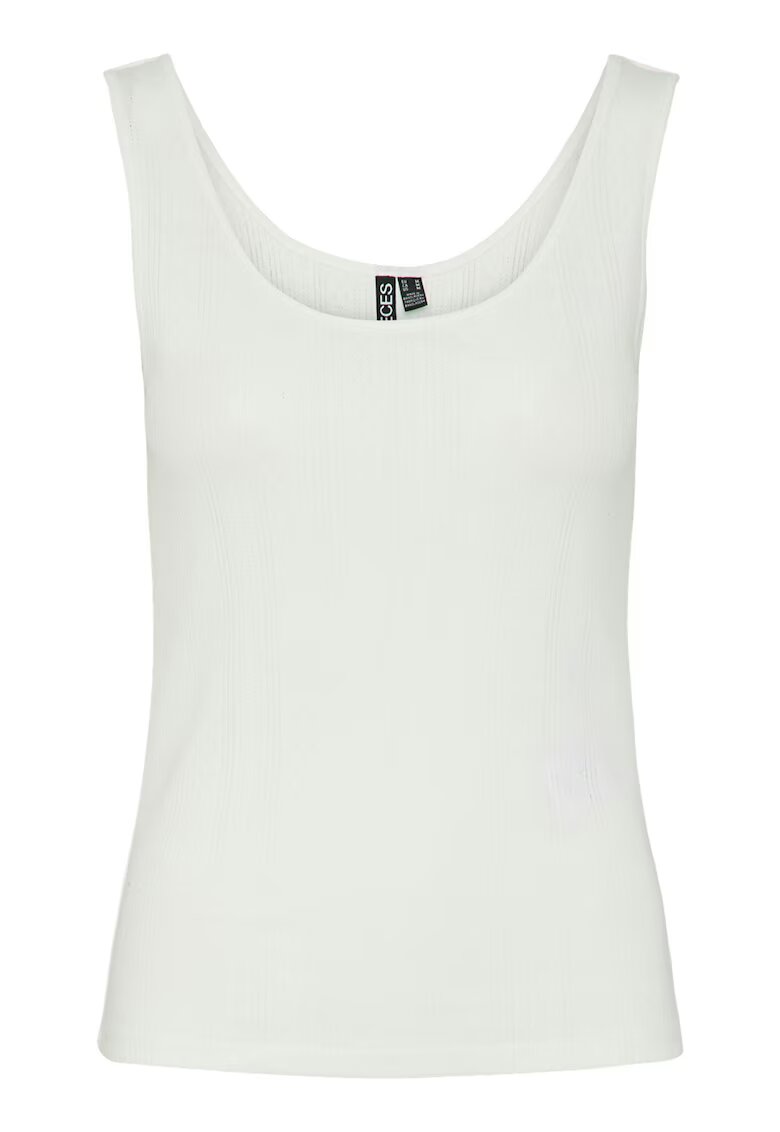 Pieces Top dama 17155482 - Bumbac/Poliester - Alb - Alb