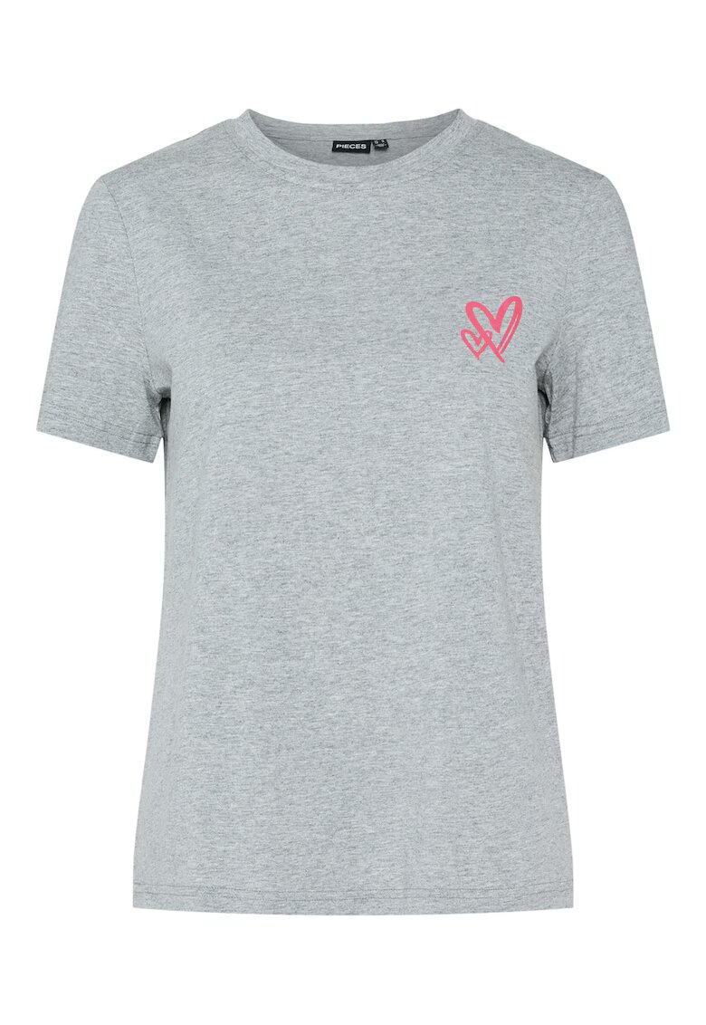Pieces Tricou dama 17155082 - Bumbac organic - Gri - Gri
