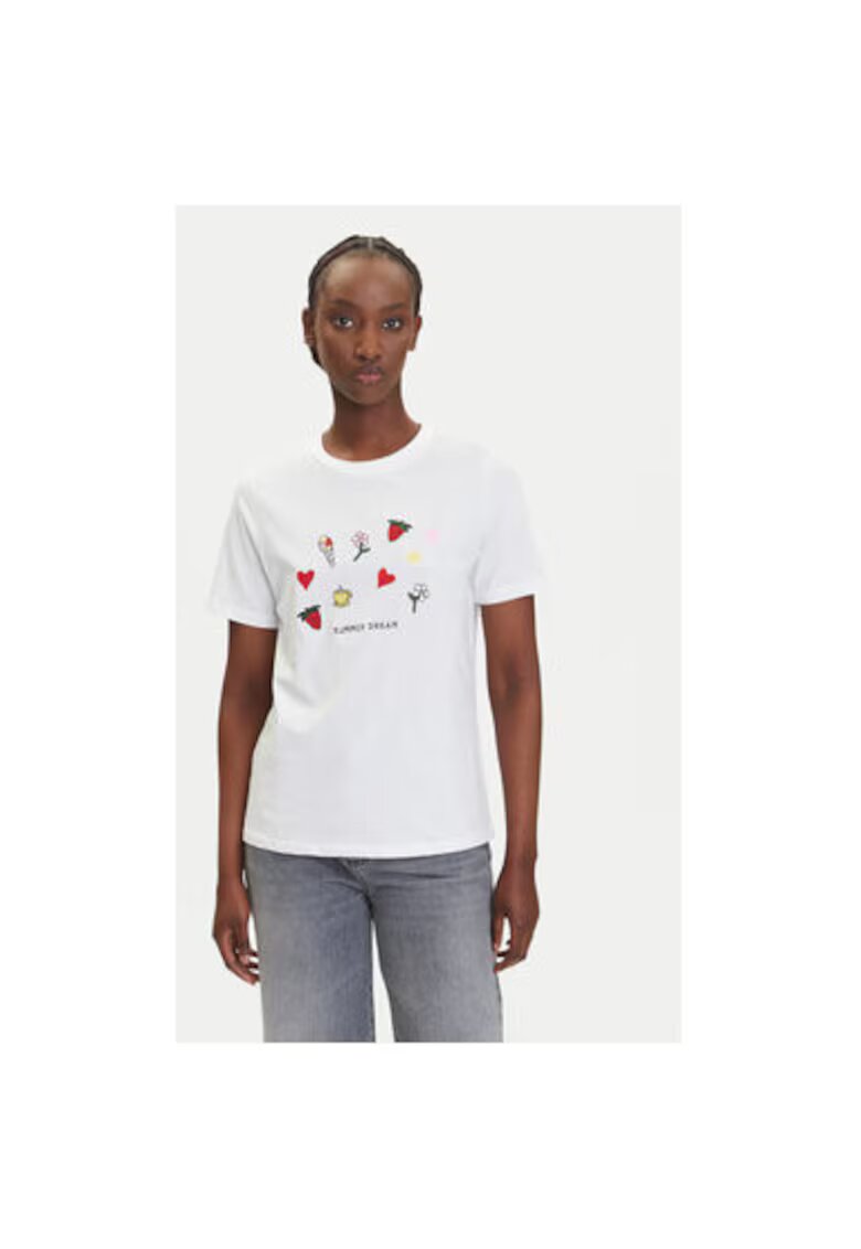 Pieces Tricou dama 17160308 - Bumbac organic - Alb - Alb