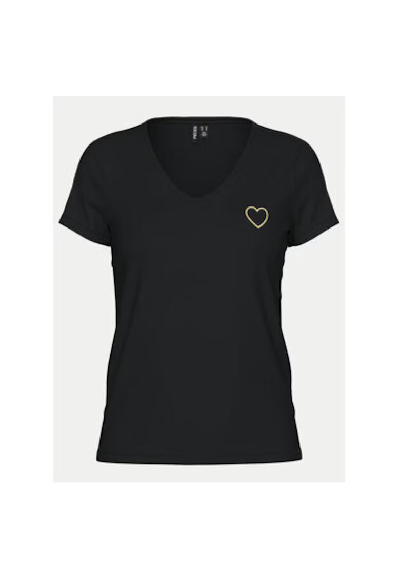 Pieces Tricou dama - 304915185 - Bumbac organic - Negru - Negru